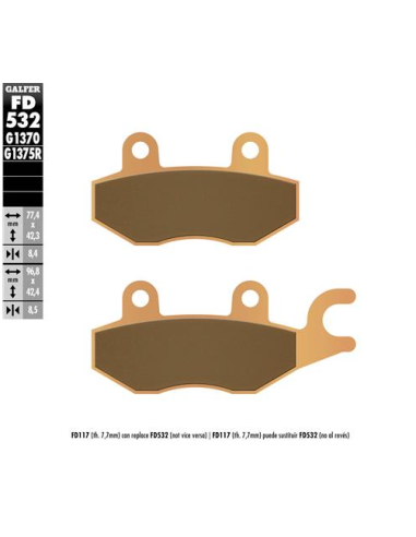 Pastillas GALFER FD532G1370 Sinter FD532G1370 | Motoauto