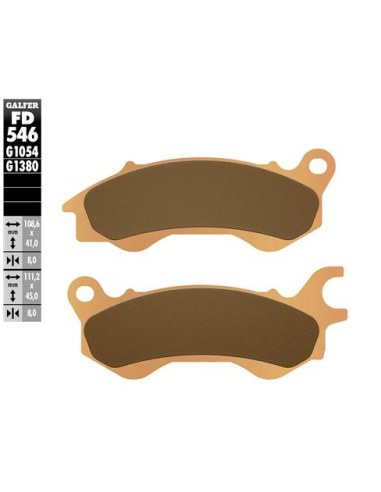 Pastillas GALFER FD546G1054 Semi Metal FD546G1054 | Motoauto