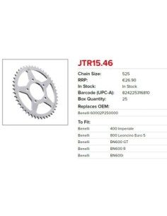 Corona JT Sprockets JTR15.46 JTR1546 | Motoauto