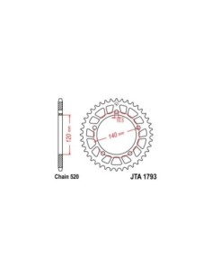 Corona de aluminio JT Sprockets 179344AL | Motoauto