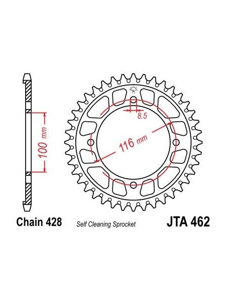 Corona JT Sprockets aluminio 46252AL | Motoauto