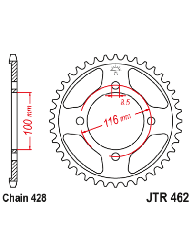 Corona JT Sprockets aluminio 46253AL | Motoauto