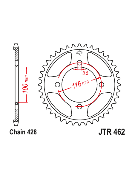 Corona JT Sprockets aluminio 46253AL | Motoauto