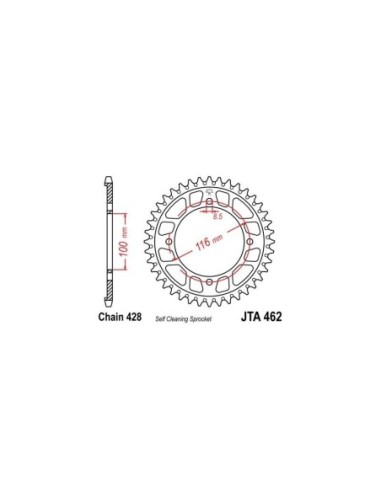 Corona JT Sprockets aluminio 46254AL | Motoauto