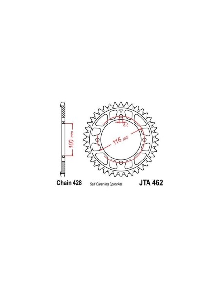 Corona JT Sprockets aluminio 46254AL | Motoauto