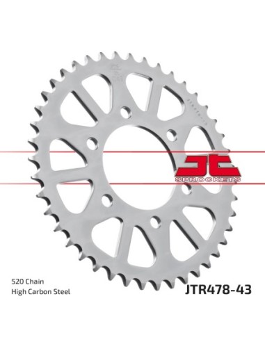 Corona JT Sprockets Acero JTR47843ZBK | Motoauto