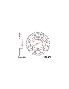 Corona JT Sprockets aluminio 47845AL | Motoauto