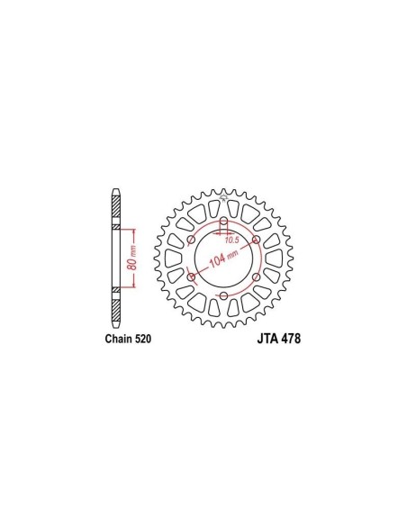 Corona JT Sprockets aluminio 47845AL | Motoauto