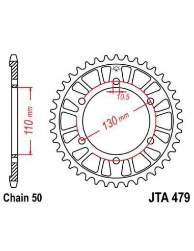 Corona JT Sprockets Acero JTR47945ZBK | Motoauto