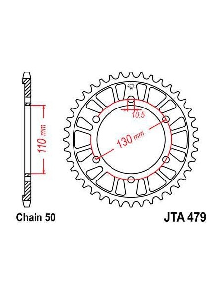 Corona JT Sprockets Acero JTR47945ZBK | Motoauto