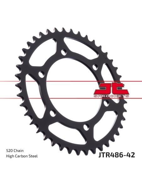 Corona JT Sprockets Acero JTR48642ZBK | Motoauto