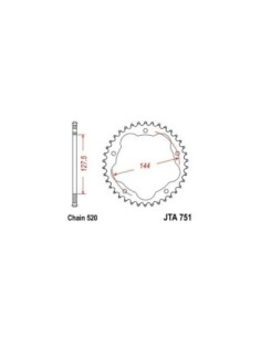 Corona JT Sprockets aluminio 75138AL | Motoauto