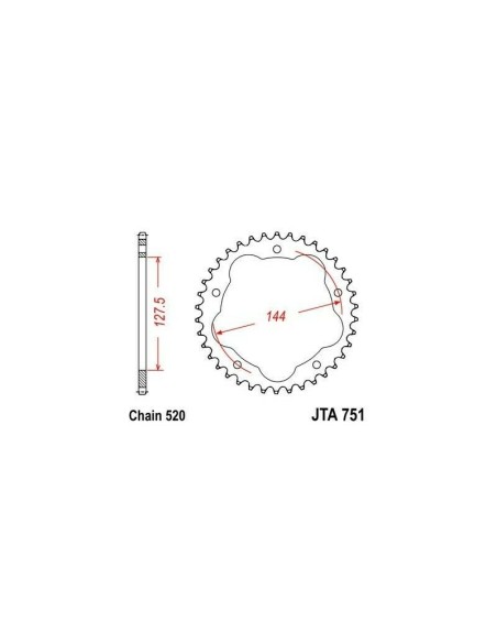 Corona JT Sprockets aluminio 75138AL | Motoauto