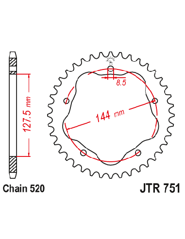 Corona JT Sprockets aluminio 75140AL | Motoauto