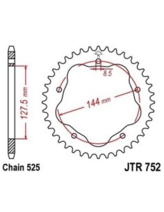 Corona JT Sprockets aluminio 75236AL | Motoauto