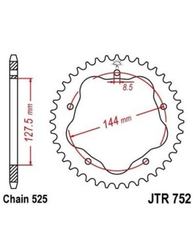 Corona JT Sprockets aluminio 75236AL | Motoauto
