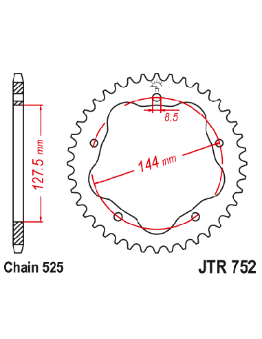 Corona JT Sprockets aluminio 75241AL | Motoauto