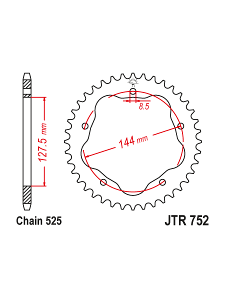 Corona JT Sprockets aluminio 75241AL | Motoauto