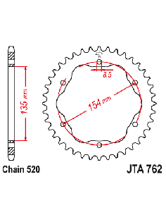 Corona JT Sprockets aluminio 76238AL | Motoauto