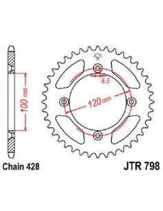 Corona JT Sprockets aluminio 79852AL | Motoauto