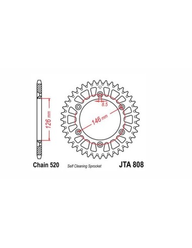Corona JT Sprockets aluminio 80850AL | Motoauto