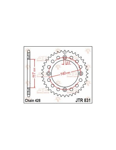 Corona JT Sprockets Acero JTR83146 | Motoauto