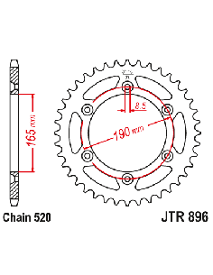 Corona JT Sprockets aluminio 89648AL | Motoauto