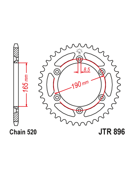 Corona JT Sprockets aluminio 89648AL | Motoauto