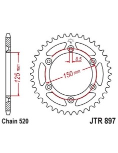 Corona JT Sprockets Acero JTR89740 | Motoauto