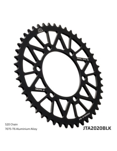 Corona JT SProckets Aluminio JTA202048BLK | Motoauto