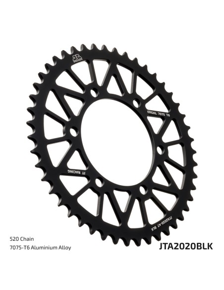 Corona JT SProckets Aluminio JTA202048BLK | Motoauto