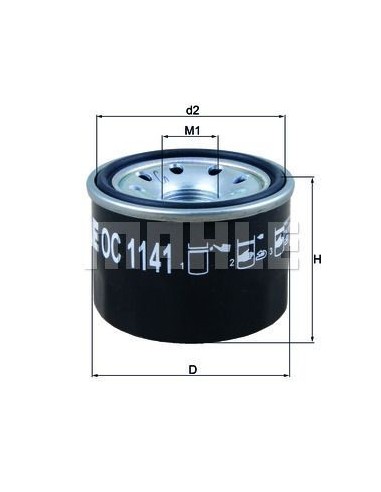 FILTRO ACEITE MAHLE OC1141 | Motoauto