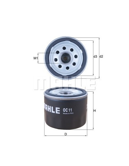 FILTRO ACEITE MAHLE OC11 | Motoauto