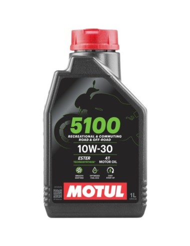 Aceite MOTUL 5100 10W30 4T 1L 104062 | Motoauto