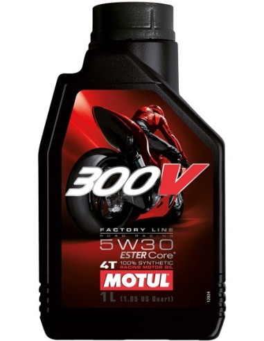 Aceite MOTUL 300V FLRoad Racing 5W30 1L 104108 | Motoauto