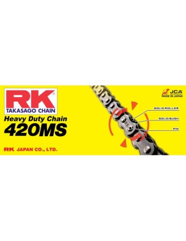 Cadena para moto RK 420SB estándar 142 420MSX142 | Motoauto