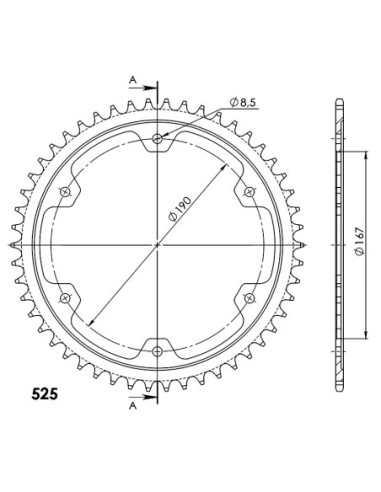 CORONA SUPERSPROX ACERO TRIUMPH 525 X 50