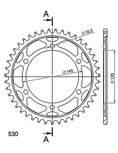 Corona Supersprox acero Yamaha 530 x 43