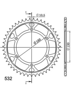 Corona Supersprox acero Yamaha 532 x 47