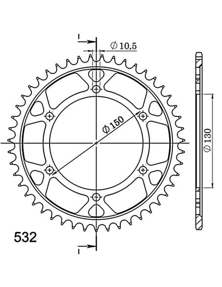Corona Supersprox acero Yamaha 532 x 47
