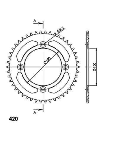 Corona Supersprox Aluminio Yamaha 420 x 47
