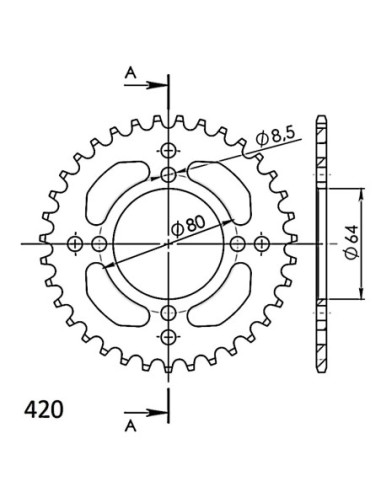 Corona Supersprox Aluminio Yamaha 420 x 35