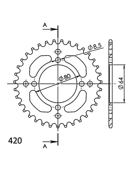 Corona Supersprox Aluminio Yamaha 420 x 35