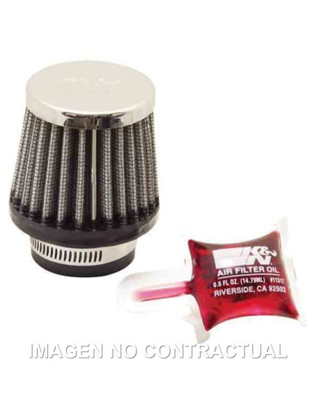 Filtro Potencia K&N Cónico Tapa Cromada D. 35 mm