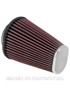 Filtro Potencia K&N Oval Tapa Cromada D. 62 mm